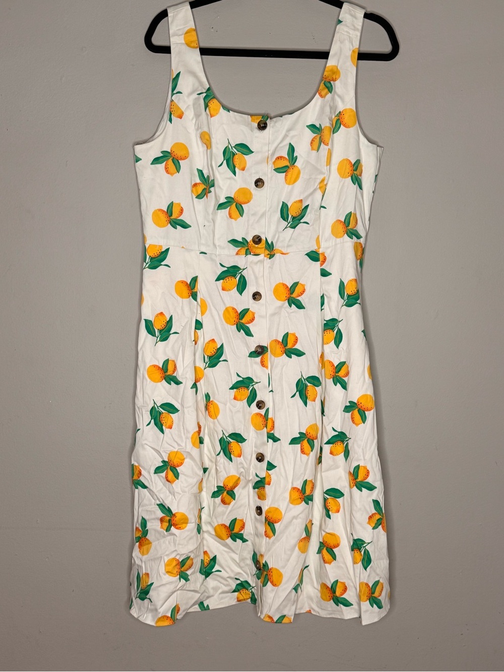 White Midi Sundress Fruit Print